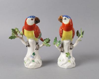 Paar Papageien als Gegenstücke, Meissen 1968/1969 - Antiquariato