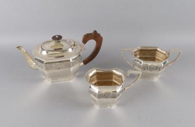 Dreiteilige Sheffielder Teegarnitur, - Antiquitäten