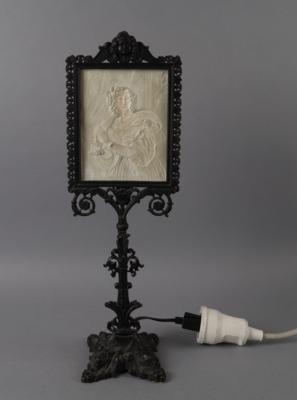 KPM - Lampe mit Lithophaniebild "Fernanda mit einem Lichte in der Hand, ab 1843, - Antiquitäten