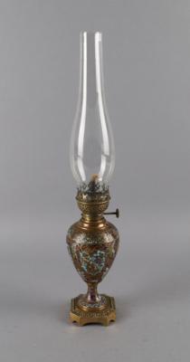 M. B. BREVETES- Cloisonné Petroleumlampe, Ende 19./20. Jh., - Antiquitäten