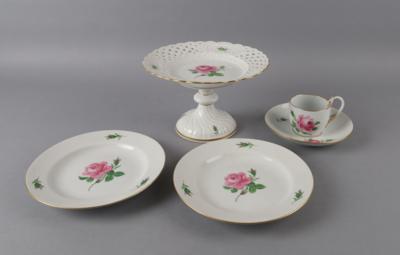 Serviceteile Rote Rose, Meissen 20. Jh. - Antiquitäten