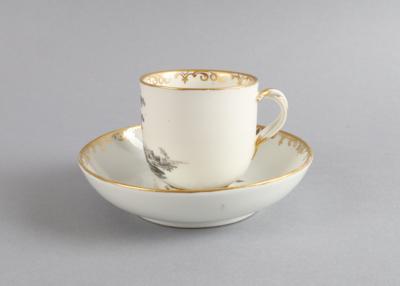 Tasse mit ähnlicher Untertasse, Kaiserl. Porzellanmanufaktur, Wien um 1780, - Antiquitäten