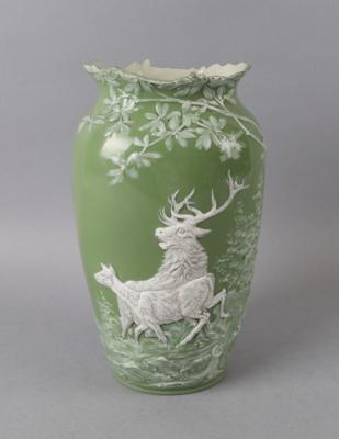 Vase mit jagdlichem Dekor, Plasto Wien-Berliner Kunstgewerbe GmbH, um 1900 - Antiquariato