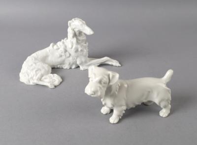 Augarten - 1 Barsoi, 1 Sealyham Terrier, - Works of Art