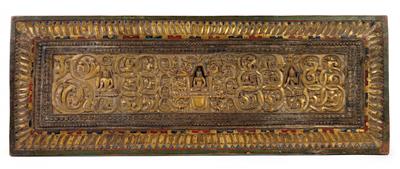 Buchdeckel, Tibet, ca. 18. Jh. - Uhren, Metallarbeiten, Asiatika, Fayencen, Skulpturen, Volkskunst