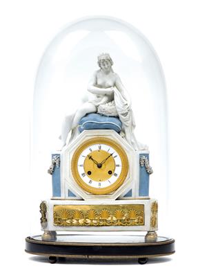 A Charles X porcelain clock - Umění a starožitnosti