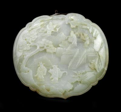 A jade plaquette, China, Qing Dynasty - Clocks, Asian Art, Metalwork, Faience, Folk Art, Sculpture