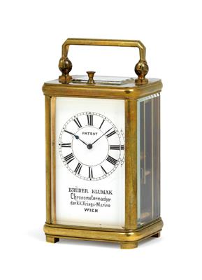 A small patent travel clock from Vienna - Orologi, arte asiatica, metalli lavorati, fayence, arte popolare, sculture