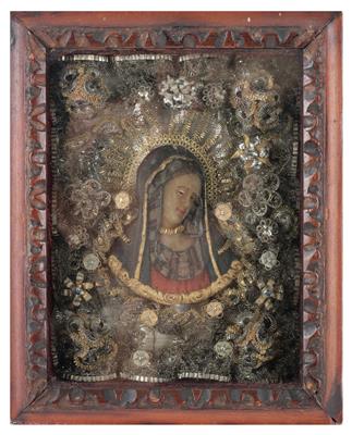 Monastery made, A wax Madonna, - Orologi, arte asiatica, metalli lavorati, fayence, arte popolare, sculture