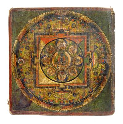 Bhaisajaguru(?) Mandala, Tibet, 19th cent. - Clocks, Asian Art, Metalwork, Faience, Folk Art, Sculpture