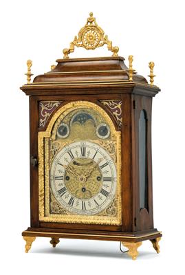 Wiener Barock Stockuhr mit Mondphase" - Uhren, Metallarbeiten, Asiatika, Fayencen, Skulpturen, Volkskunst
