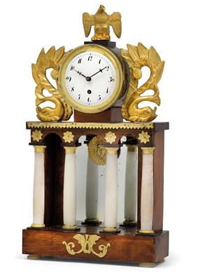 A miniature Empire commode clock - Umění a starožitnosti