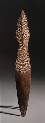 A very early UMUNU VIKI BULL-ROARER, Papuan Gulf. - Tribal Art