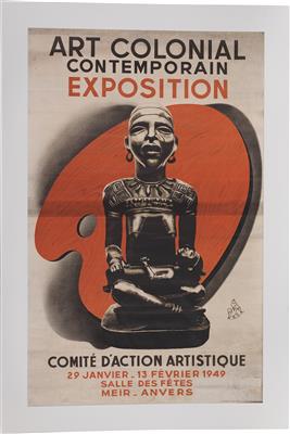 Contemporary colonial art exhibition poster, 1949. - Tribal Art