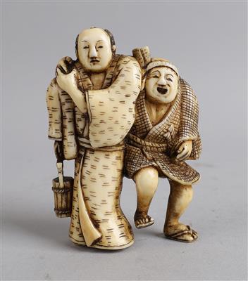 Netsuke zweier Männer, Japan, 19. Jh., - Asiatische Kunst