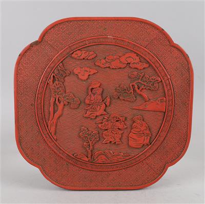 Rotlackplatte, - Asiatische Kunst