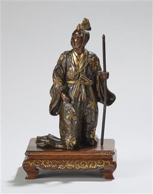 A Warrior with Cane, Signed Miyao Zo, Japan, Meiji Period, - Asijské umění