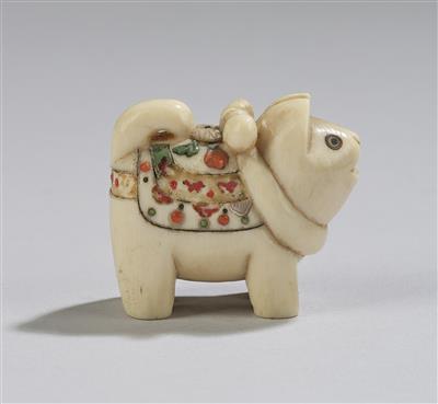 A Shibayama Netsuke of a Toy Dog, - Asian Art