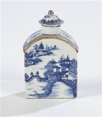 Blau-weiße Teedose, China, Qianlong Periode(1736-1795), - Arte Asiatica
