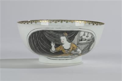 Schale mit "Seamstress" Dekor, China für den Export, Qianlong Periode (1736-1795), - Arte Asiatica