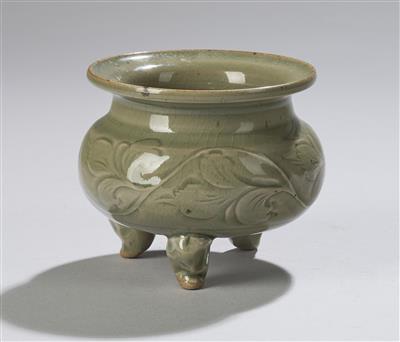 Yaozhou Weihrauchbrenner auf drei Beinen, China, Yuan Dynastie, - Asijské umění