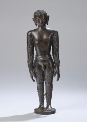 Bronze Jain Figur des Bahubali, Indien 19. Jh. oder früher, - Asijské umění
