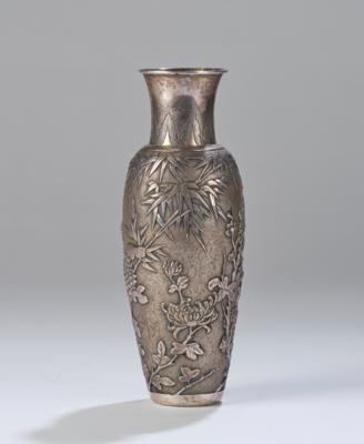Chinesische Export Silber Vase, Shao Ji, späte Qing Dynastie/Republik Periode, - Asian Art