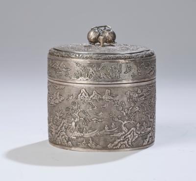 Silber Beteldose, China, um 1900, - Asiatische Kunst