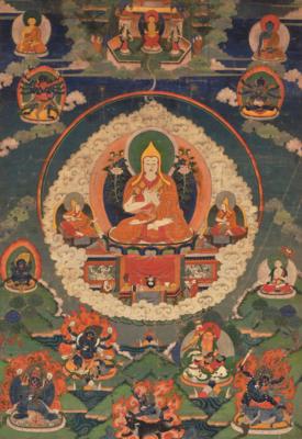 Thangka des Tsongkhapa, Tibet, 18./19. Jh., - Asiatische Kunst