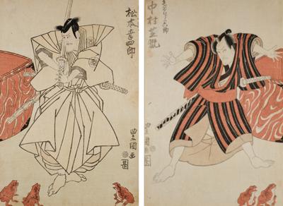 Utagawa Toyokuni I, (Edo 1769-1825), Zwei Farbholzschnitte: - Arte Asiatica