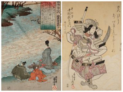 Zwei Japanische Farbholzschnitte: Utagawa Kuniyoshi (1797- 1861), - Asijské umění