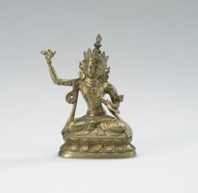 Kleine Bronzefigur eines Bodhisattva, tibeto-chinesisch, 19. Jh., - Asian Art