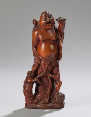 Lachender Budai mit Kindern, China, späte Qing Dynastie/RePublik Periode, - Asian Art