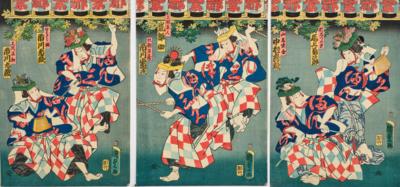 Utagawa Kunisada II (Kunimas III, Toyokuni IV), Japan 1823-1880, Triptychon, - Asijské umění