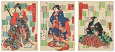 Yoshitaki Ichiyosai (1841-1899),  Triptychon, - Asian Art