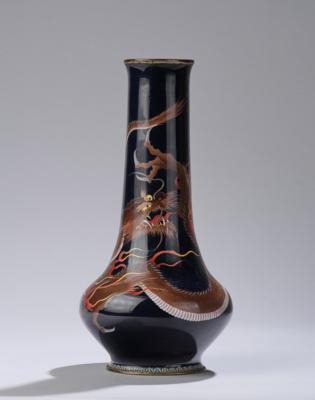 Cloisonné Vase, Japan, Meiji Periode, signiert Kyodai, - Arte Asiatica