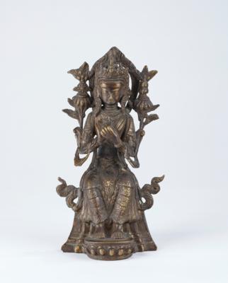 Bronzefigur des Maitreya, Tibet, 19. Jh., - Arte Asiatica
