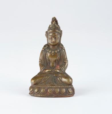 Kleine Bronzefigur des Amithaba, Tibet, 18./19. Jh., - Arte Asiatica