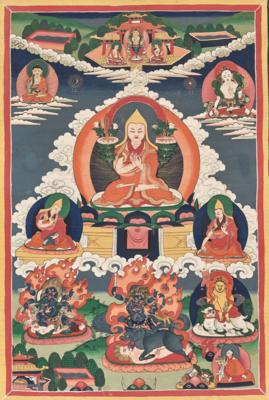 Thangka des Tsongkhapa, Tibet, 20. Jh., - Arte Asiatica