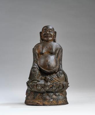 Bronzefigur des Budai, China, späte Ming Dynastie, - Asiatische Kunst