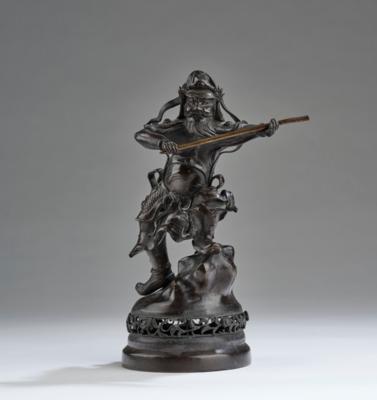 Bronzefigur eines Kriegers, Japan, Meiji Periode, - Asijské umění