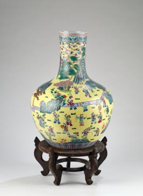 Famille rose Vase, China, rote Siegelmarke Daoguang, 2. Hälfte 20. Jh., - Asijské umění