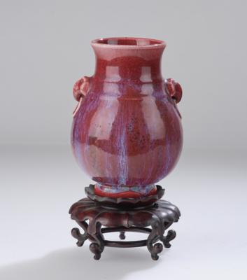 Flambé glasierte Vase, hu, China, 19. Jh., - Asiatische Kunst
