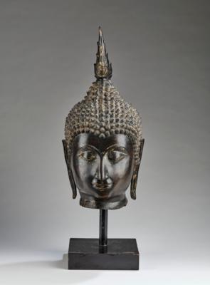 Großer Buddha Kopf, Thailand, Ayutthaya Stil, 20. Jh, - Asijské umění