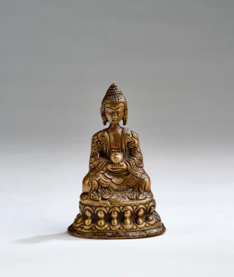 Kleine Bronzefigur des Buddha Amithaba, Tibet 16. Jh. oder früher, - Asijské umění