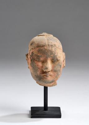 Kopf eines Mannes, China, Han Dynastie (206 v. Chr.-220 n. Chr.), - Asijské umění
