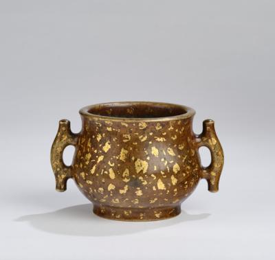 Bronze Weihrauchbrenner mit gold splash, China, 17./18. Jh., - Arte Asiatica