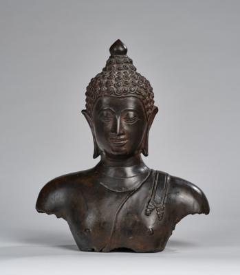 Buddha Büste, Thailand, 18. Jh., - Asijské umění