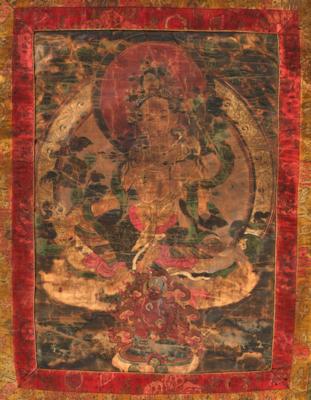 Thangka der orangen Tara, Tibet, 18./19. Jh., - Arte Asiatica