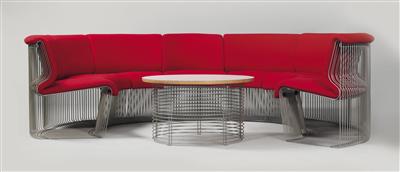 A “Pantonova” livingscape comprising a table and eight seat elements, - Design